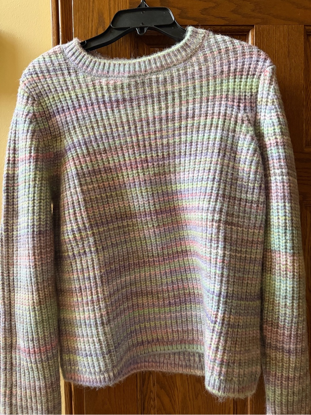 LOFT Pastel Multicolor Ribbed Crewneck Sweater
